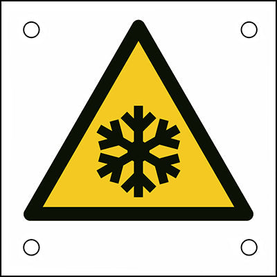 Brady W/W010/Nt/Alu05-50X50-1 ISO Safety Sign - Warning; Low temperature/ freezing conditions 302724