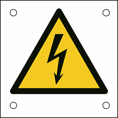 Brady W/W012/Nt/Alu05-50X50-1 ISO Safety Sign - Warning; Electricity 302725