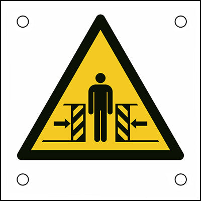 Brady W/W019/Nt/Alu05-50X50-1 ISO Safety Sign - Warning; Crushing 302729