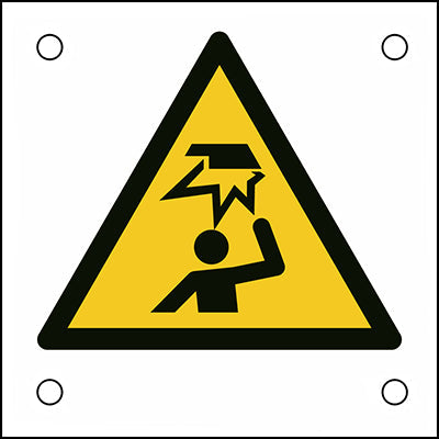 Brady W/W020/Nt/Alu05-50X50-1 ISO Safety Sign - Warning; Overhead obstacles 302730