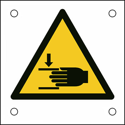 Brady W/W024/Nt/Alu05-50X50-1 ISO Safety Sign - Warning; Crushing of hands 302732