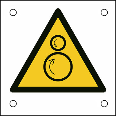 Brady W/W025/Nt/Alu05-50X50-1 ISO Safety Sign - Warning; Counter rotating rollers 302733