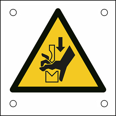 Brady W/W030/Nt/Alu05-50X50-1 ISO Safety Sign - Warning; Hand crushing between press brake tool 302736