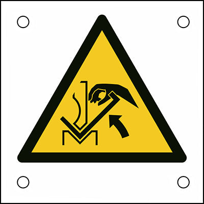 Brady W/W031/Nt/Alu05-50X50-1 ISO Safety Sign - Warning; Hand crushing between press brake and material 302737