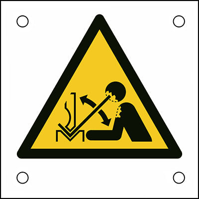Brady W/W032/Nt/Alu05-50X50-1 ISO Safety Sign - Warning; Rapid movement of workpiece in press brake 302738