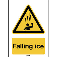 Brady W/W039/En288-Sa-148X210-1/B Warning; Falling ice - Safety Sign - ISO7010 195742