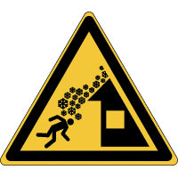 Brady W/W040/Nt-Alu-Tri200/1-B Warning; Roof avalance - Safety Sign - ISO7010 195758