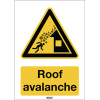 Brady W/W040/En289-Sa-210X297-1/B Warning; Roof avalanche - Safety Sign - ISO7010 195760