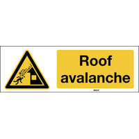 Brady W/W040/En289-Pp-450X150-1/B Warning; Roof avalanche - Safety Sign - ISO7010 195765