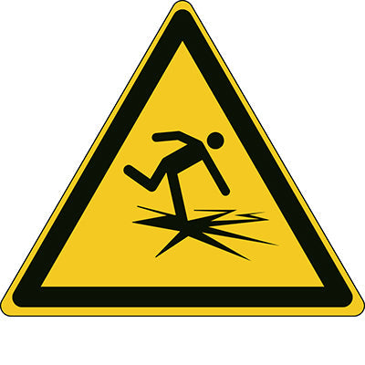 Brady W/W043/Nt/Pp-Tri315-1 ISO Safety Sign - Warning Thin ice 300389