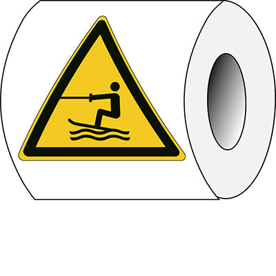 Brady W/W045/Nt/Pe-Tri100-250 ISO Safety Sign - Warning Towed water activity area 300596