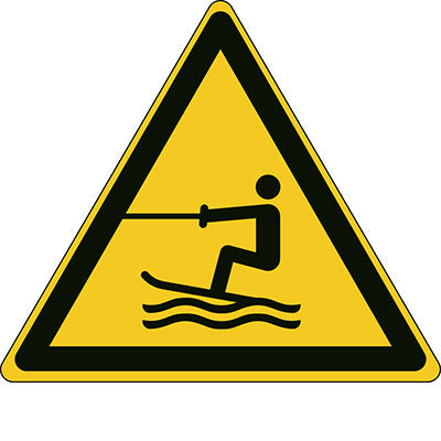 Brady W/W045/Nt/Pp-Tri200-1 ISO Safety Sign - Warning Towed water activity area 300571
