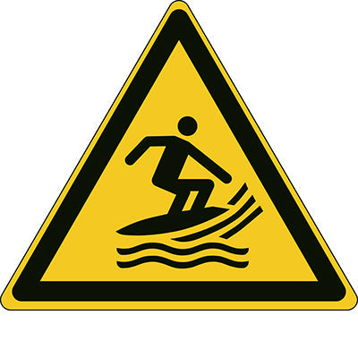 Brady W/W046/Nt/Pp-Tri315-1 ISO Safety Sign - Warning Surf craft area 300664