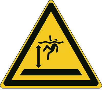 Brady W/W047/Nt/Alu-Tri315-1 ISO Safety Sign - Warning Deep water 300757