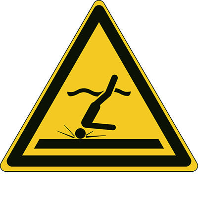 Brady W/W048/Nt/Alu-Tri100-1 ISO Safety Sign - Warning Shallow water 300845