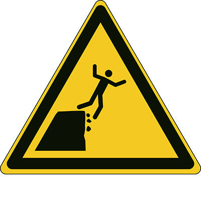 Brady W/W052/Nt/Alu-Tri200-1 ISO Safety Sign - Warning Unstable cliff edge 301213