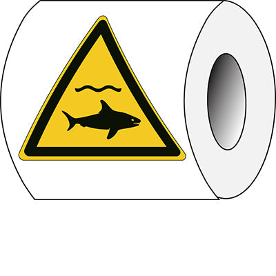 Brady W/W054/Nt/Pe-Tri100-250 ISO Safety Sign - Warning Sharks 301415