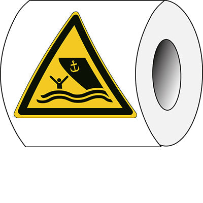 Brady W/W058/Nt/Pe-Tri100-250 ISO Safety Sign - Warning Boating area 301783
