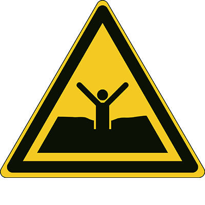 Brady W/W061/Nt/Alu-Tri315-1 ISO Safety Sign - Warning Quicksand or mud/deep mud or silt 302035