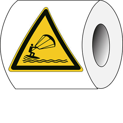 Brady W/W062/Nt/Pe-Tri100-250 ISO Safety Sign - Warning Kite surfing 302148