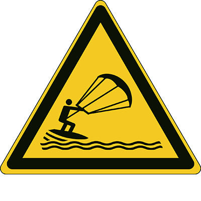 Brady W/W062/Nt/Alu-Tri200-1 ISO Safety Sign - Warning Kite surfing 302124