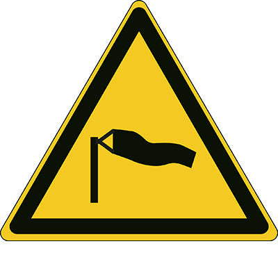 Brady W/W064/Nt/Alu-Tri315-1 ISO Safety Sign - Warning Strong winds 302309