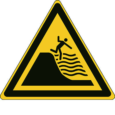 Brady W/W066/Nt/Pp-Tri200-1 ISO Safety Sign - Warning Deep shelving beach 302489