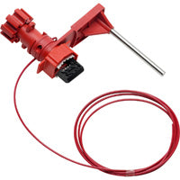 Brady Small Univ Valve Lockout W/Arm & 8' Cabl Small Universal Valve Lockout w/ Sheathed Cable & Blocking Arm 051394