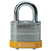 Brady Steel Padlock 20Mm Sha Kd Yellow/6 Laminated Steel Padlocks - Key retaining 814089