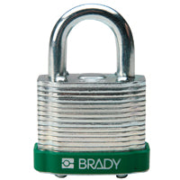 Brady Steel Padlock 20Mm Sha Kd Green/6 Laminated Steel Padlocks - Key retaining 814090