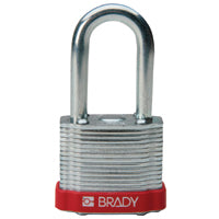 Brady Steel Padlock 38Mm Sha Kd Red/6 Laminated Steel Padlocks - Key retaining 814097