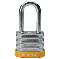 Brady Steel Padlock 38Mm Sha Kd Yellow/6 Laminated Steel Padlocks - Key retaining 814098