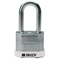 Brady Steel Padlock 38Mm Sha Kd White/6 Laminated Steel Padlocks - Key retaining 814103