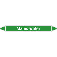 Brady Mains Water 250X26Card-T1-P03 Individual Pipe Markers on a Card with die-cut arrowheads, without pictograms - Water 134507