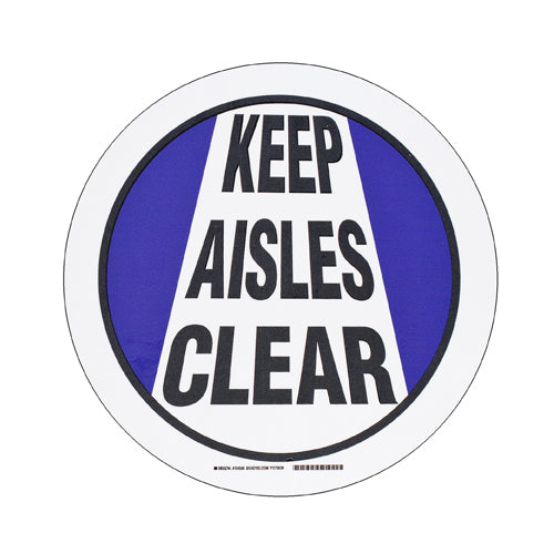 Brady Bk/Bl/Wt Keep Aisles Clear 431,8 mm Dia ToughStripe - Pre-printed Floor Signs 104508