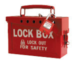 Brady 13 Lock Group Lock Box Red Portable Metal Group Lock Box 065699