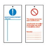 Brady Tag-E-Maintenance Report-110*50 Tagout: Warning Tags 225420