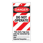 Brady Tag-E- Danger Do Not.-75X160mm Warning Tags: Machine Related Risks 230781