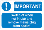 Brady Important Switch.. Lbl 100X150mm L. Poly Machine Safety Labels 230787