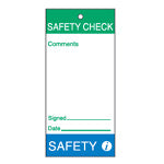 Brady Tag-E- Safety Check..-75X160mm Maintenance and Quality Tags 230811