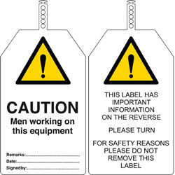 Brady Tag-E-Caution Men-145X85mm Brady Safety Tags 241703