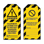 Brady Tag-E-Eq.Lo T Prot.Work.Rep.Mach.-50X110 Tagout: Warning Tags 225426