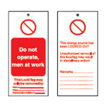 Brady Tag-E-Do Not Operate, Men At Work-50X110 Tagout: Warning Tags 225405