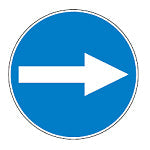 Brady Pic 258-Dia 500-B7538 Floor Safety Sign - Mandatory Sign 223665