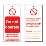 Brady Tag-E-Do Not Operate-50X110mm Tagout: Warning Tags 225407