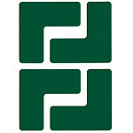 Brady TS-50.80-514-Cor-Gr-20 ToughStripe Diecut Shapes Green Corner "L" Mark 50.8mm Wide 104431