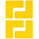 Brady TS-50.80-514-Cor-Yl-20 ToughStripe Diecut Shapes Yellow Corner "L" Mark 50.8mm Wide 104433
