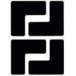 Brady TS-50.80-514-Cor-Bk-20 ToughStripe Diecut Shapes Black Corner "L" Mark 50.8mm Wide 104434