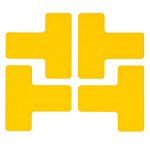 Brady TS-50.80-514-Div-Yl-20 ToughStripe Diecut Shapes Yellow Divider "T" Mark 50.8mm Wide 104439
