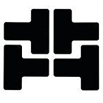 Brady TS-50.80-514-Div-Bk-20 ToughStripe Diecut Shapes Black Divider "T" Mark 50.8mm Wide 104440